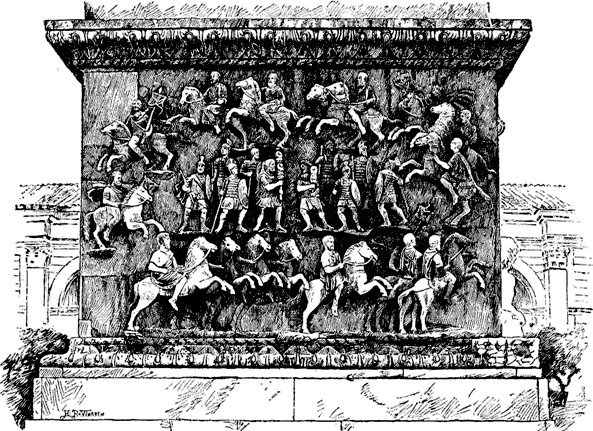 Military funeral evolutions; from the base of the
Column of Antoninus.