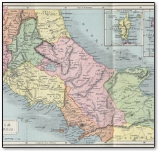 Map of Central Italy During Roman Era