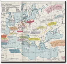 Map Showing the Germanic Invasions and Migrations Into the Roman Empire
