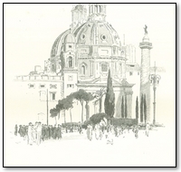 The Church of Santa Maria di Loreto as seen from Piazza Venezia